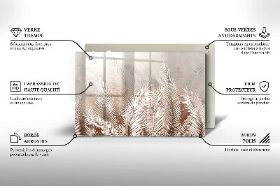 Glasunterlage für Grabkerzen Boho-Laubvegetation