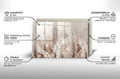 Glasunterlage für Grabkerzen Boho-Laubvegetation