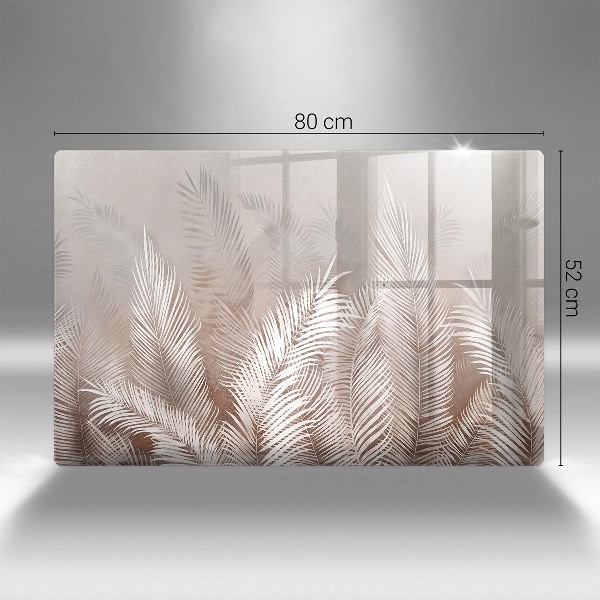 Glasunterlage für Grabkerzen Boho-Laubvegetation