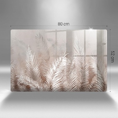 Glasunterlage für Grabkerzen Boho-Laubvegetation