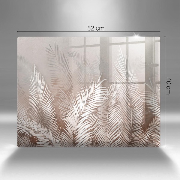 Glasunterlage für Grabkerzen Boho-Laubvegetation