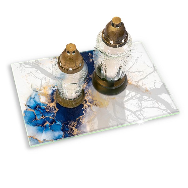 Grabkerze Untersetzer Abstraktion mit Blau