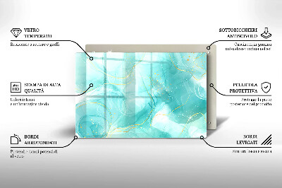 Grabkerze Untersetzer Blaue und goldene Abstraktion