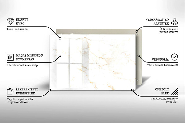Glasunterlage für Grabkerzen Eleganter Marmorstein