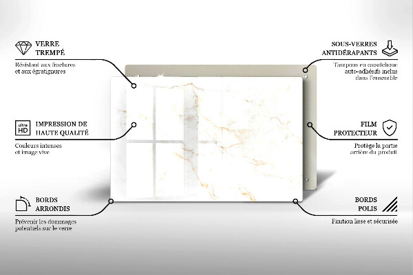 Glasunterlage für Grabkerzen Eleganter Marmorstein