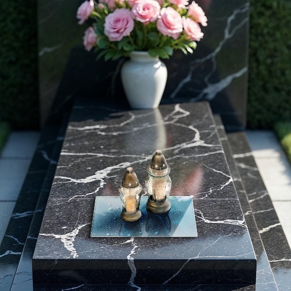 Grabkerze Untersetzer Wassertropfen