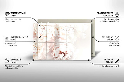 Glasunterlage für Grabkerzen Pastellfarbene Pfingstrosen