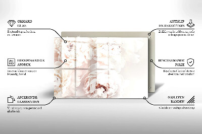 Glasunterlage für Grabkerzen Pastellfarbene Pfingstrosen