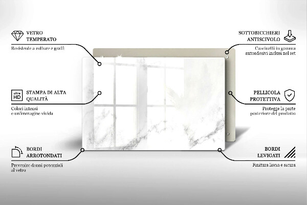 Glasunterlage für Grabkerzen Moderner Marmor
