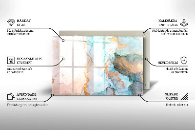 Glasunterlage für Grabkerzen Abstrakter Marmor
