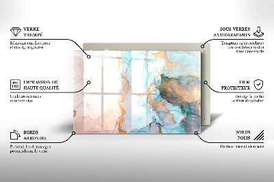 Glasunterlage für Grabkerzen Abstrakter Marmor
