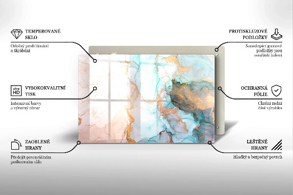 Glasunterlage für Grabkerzen Abstrakter Marmor