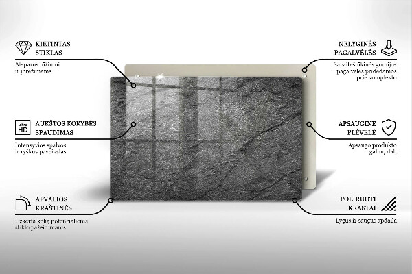 Glasunterlage für Grabkerzen Steintextur