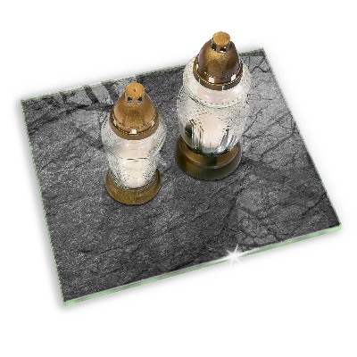 Glasunterlage für Grabkerzen Steintextur