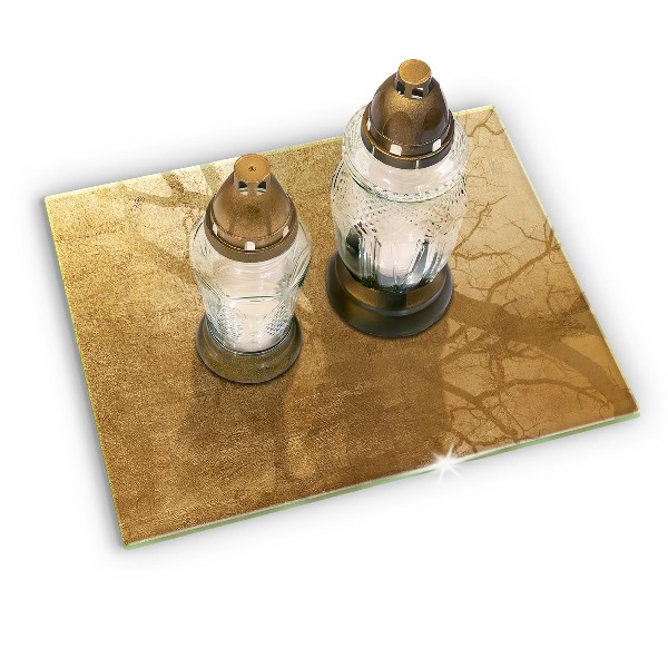 Grabkerze Untersetzer Goldfarbener Texturhintergrund