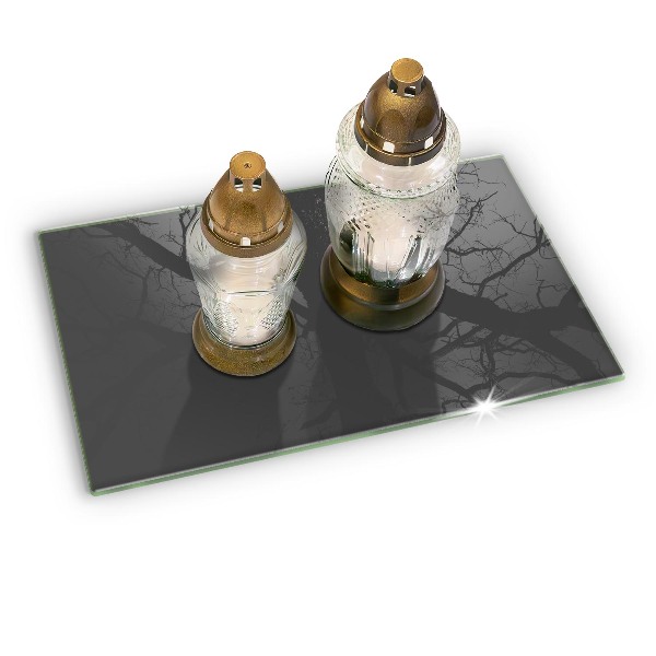 Glasunterlage für Grabkerzen Grau