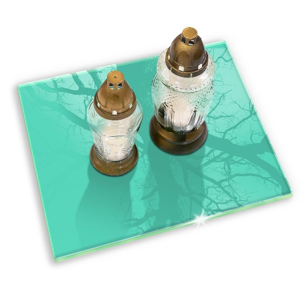 Glasunterlage für Grabkerzen Grüne Farbe