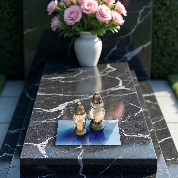 Grabkerze Untersetzer Blaue Farbe