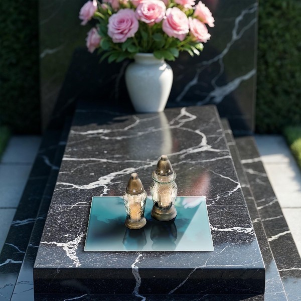 Grabkerze Untersetzer Türkisfarben