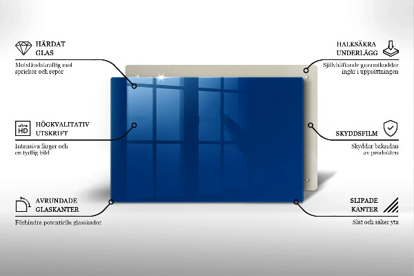 Glasunterlage für Grabkerzen Blaue Farbe