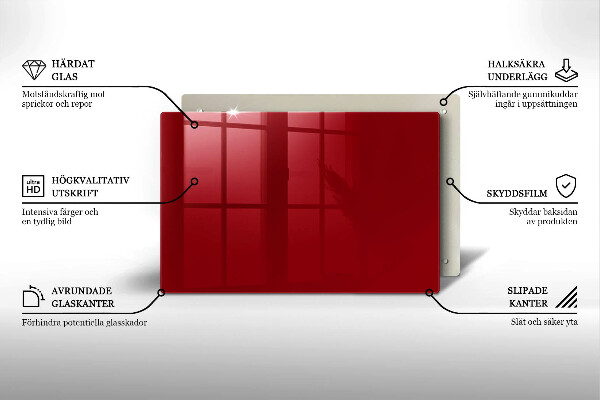 Glasunterlage für Grabkerzen Rote Farbe