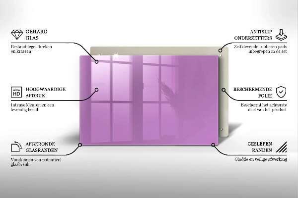 Glasunterlage für Grabkerzen Violett