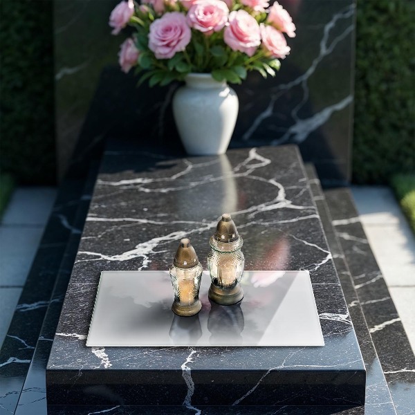 Grabkerze Untersetzer Grau