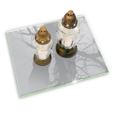 Grabkerze Untersetzer Grau