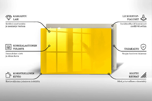 Glasunterlage für Grabkerzen Gelbe Farbe