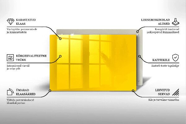 Glasunterlage für Grabkerzen Gelbe Farbe