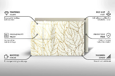 Glasunterlage für Grabkerzen Linienzeichnung Blattmuster