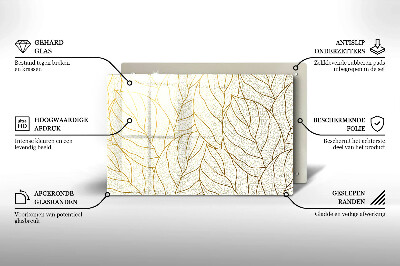 Glasunterlage für Grabkerzen Linienzeichnung Blattmuster