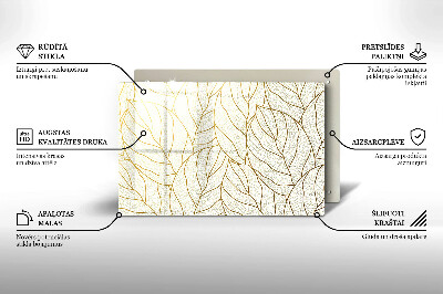 Glasunterlage für Grabkerzen Linienzeichnung Blattmuster
