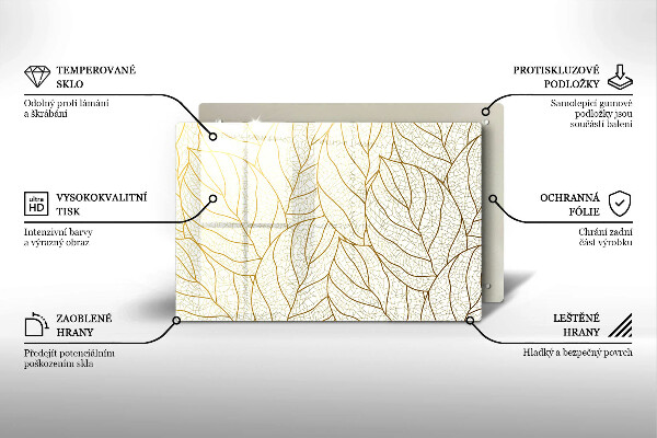 Glasunterlage für Grabkerzen Linienzeichnung Blattmuster