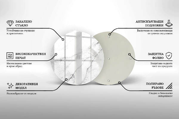 Unterlage für Kerzen Elegante Marmorstruktur