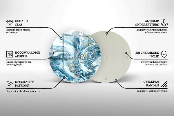 Unterlage für Kerzen Struktur mit Gold