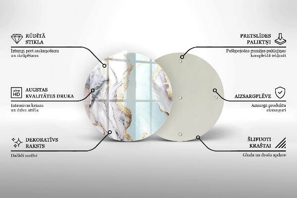Unterlage für Kerzen Pastellfarbener Marmor