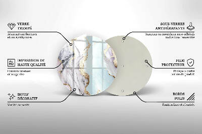 Unterlage für Kerzen Pastellfarbener Marmor