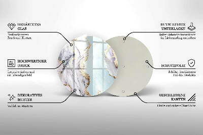 Unterlage für Kerzen Pastellfarbener Marmor