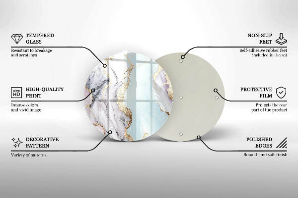 Unterlage für Kerzen Pastellfarbener Marmor