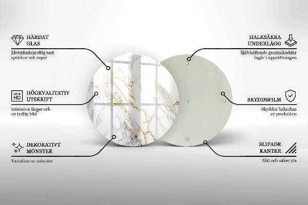 Grabkerzen Unterlage Heller Marmor mit Gold