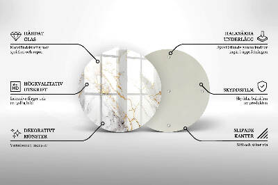 Grabkerzen Unterlage Heller Marmor mit Gold