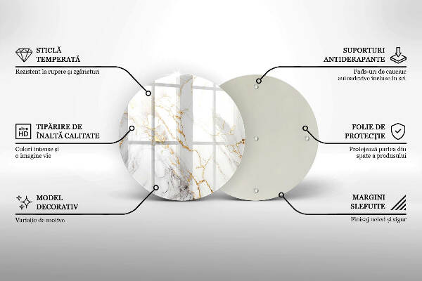 Grabkerzen Unterlage Heller Marmor mit Gold