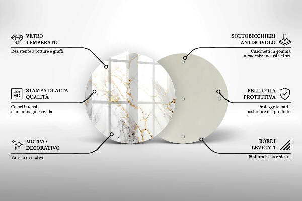 Grabkerzen Unterlage Heller Marmor mit Gold