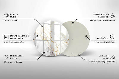 Grabkerzen Unterlage Heller Marmor mit Gold