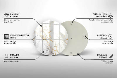 Grabkerzen Unterlage Heller Marmor mit Gold