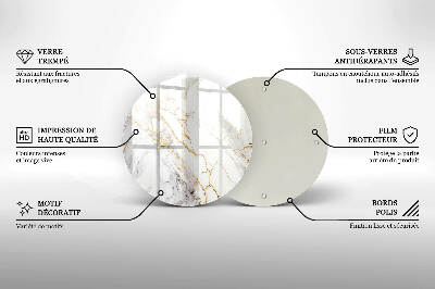 Grabkerzen Unterlage Heller Marmor mit Gold