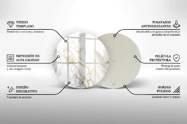 Grabkerzen Unterlage Heller Marmor mit Gold