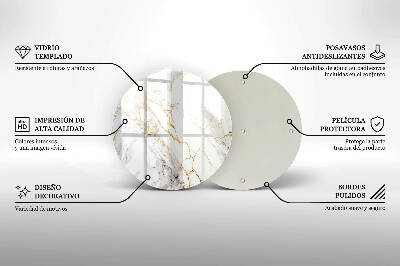 Grabkerzen Unterlage Heller Marmor mit Gold