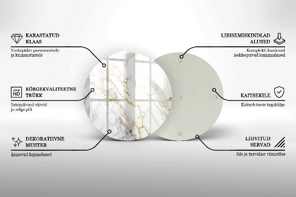 Grabkerzen Unterlage Heller Marmor mit Gold